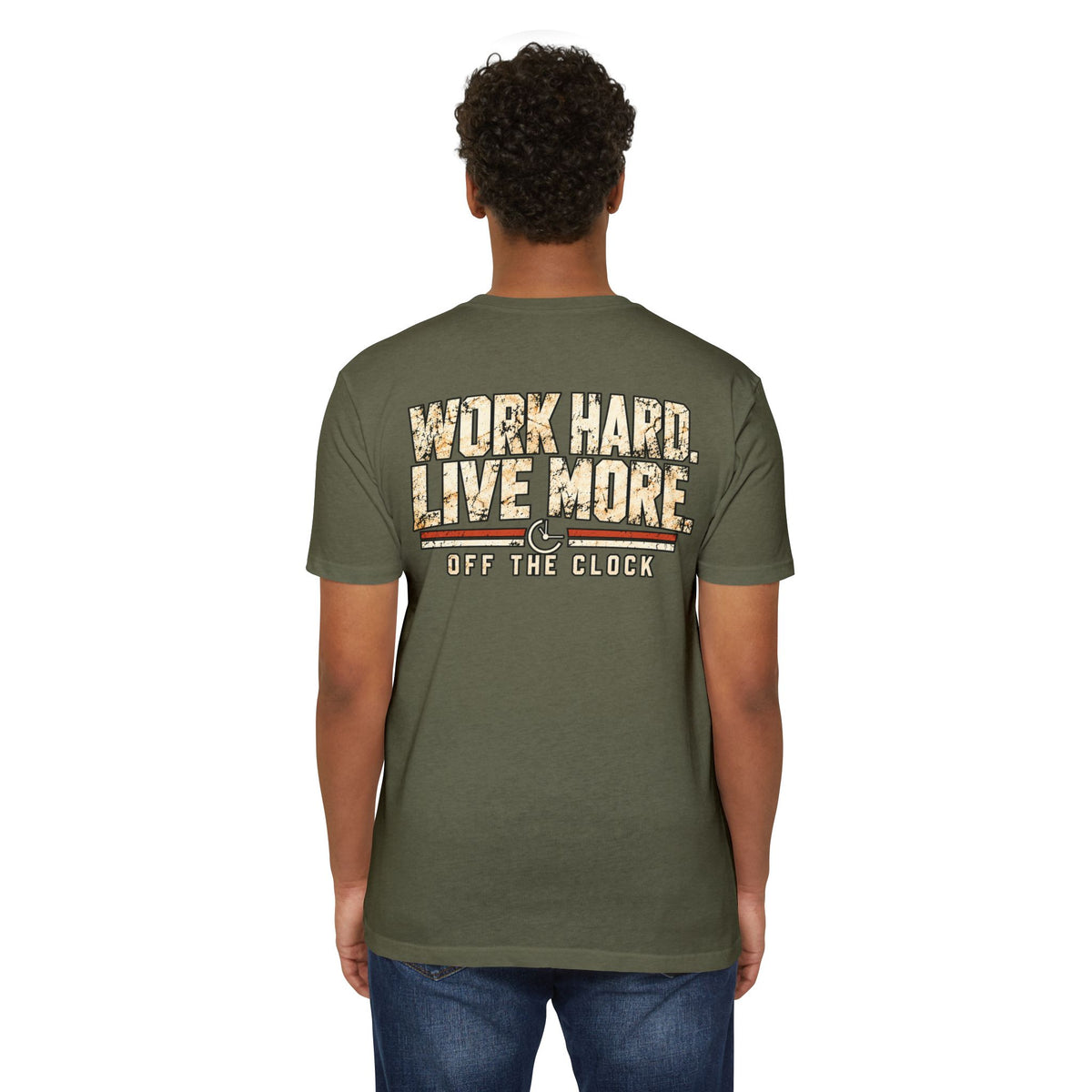 Work Hard Live More T-Shirt — 'Off The Clock' Casual Graphic Tee