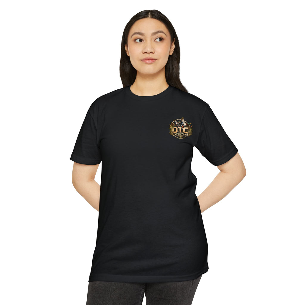 Off The Clock T-Shirt — 'Work Hard Live More' Duck Marsh Sunset Tee