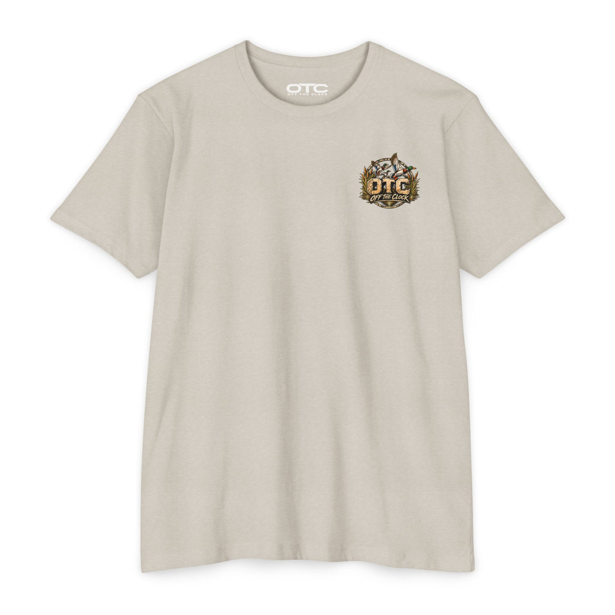 Off The Clock T-Shirt — 'Work Hard Live More' Duck Marsh Sunset Tee