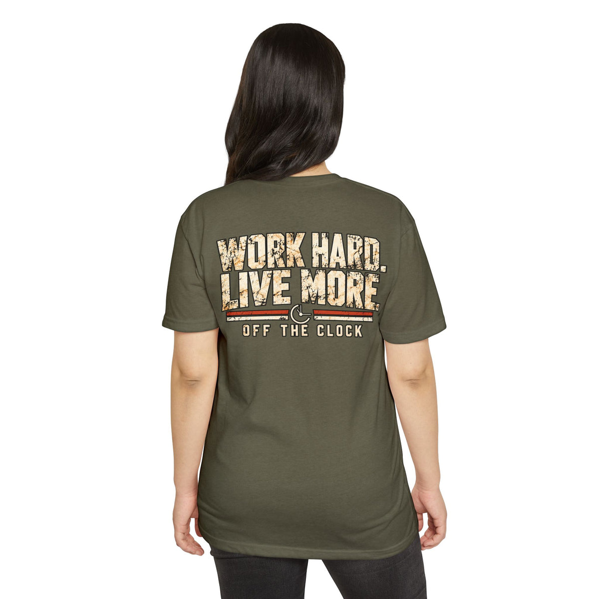 Work Hard Live More T-Shirt — 'Off The Clock' Casual Graphic Tee